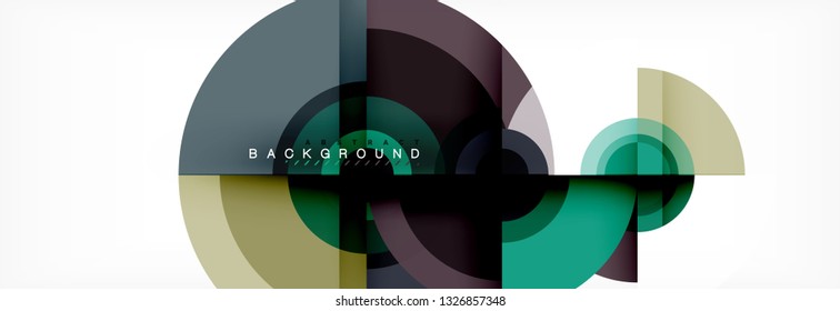 Volando círculos de fondo abstracto geométrico, vector