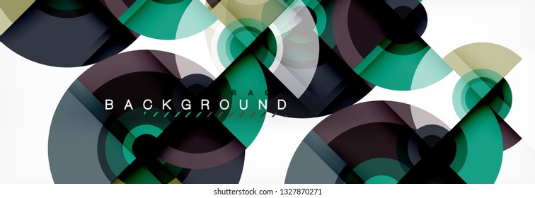 Volando círculos de fondo abstracto geométrico, vector
