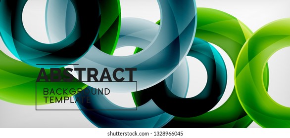 Volando círculos de fondo abstracto geométrico, ilustración vectorial
