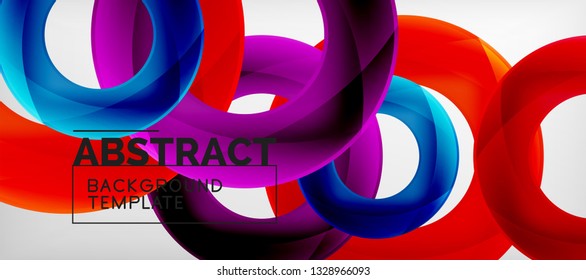 Volando círculos de fondo abstracto geométrico, ilustración vectorial