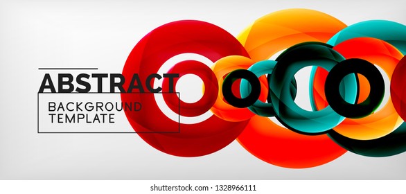 Volando círculos de fondo abstracto geométrico, ilustración vectorial