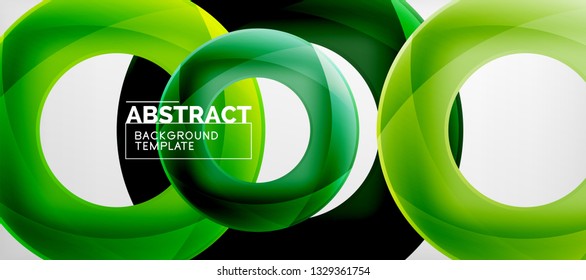 Volando círculos de fondo abstracto geométrico, ilustración vectorial