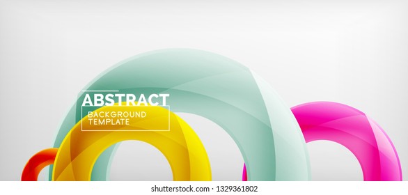 Volando círculos de fondo abstracto geométrico, ilustración vectorial