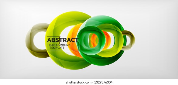 Volando círculos de fondo abstracto geométrico, ilustración vectorial