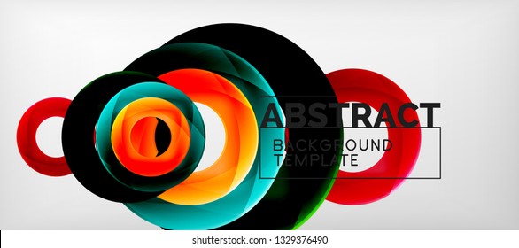 Volando círculos de fondo abstracto geométrico, ilustración vectorial