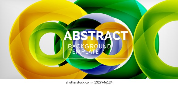 Volando círculos de fondo abstracto geométrico, ilustración vectorial