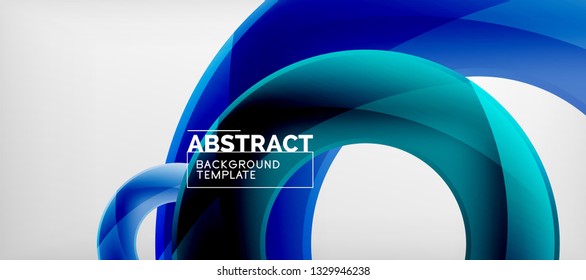 Volando círculos de fondo abstracto geométrico, ilustración vectorial