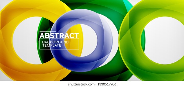 Volando círculos de fondo abstracto geométrico, ilustración vectorial