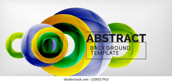 Volando círculos de fondo abstracto geométrico, ilustración vectorial