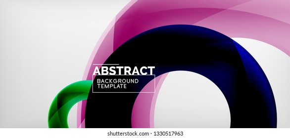 Volando círculos de fondo abstracto geométrico, ilustración vectorial