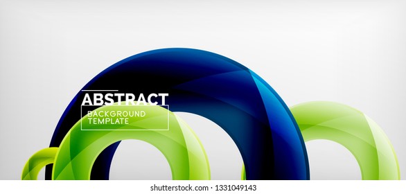 Volando círculos de fondo abstracto geométrico, ilustración vectorial
