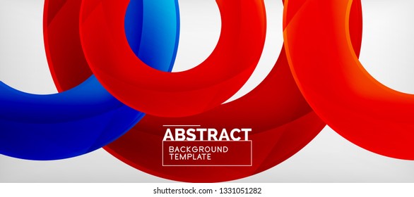 Volando círculos de fondo abstracto geométrico, ilustración vectorial