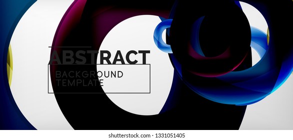 Volando círculos de fondo abstracto geométrico, ilustración vectorial