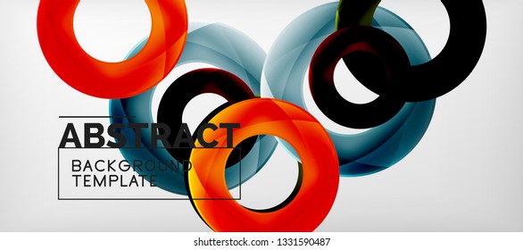 Volando círculos de fondo abstracto geométrico, ilustración vectorial