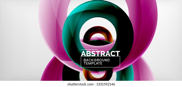 Volando círculos de fondo abstracto geométrico, ilustración vectorial