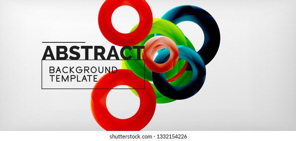 Volando círculos de fondo abstracto geométrico, ilustración vectorial