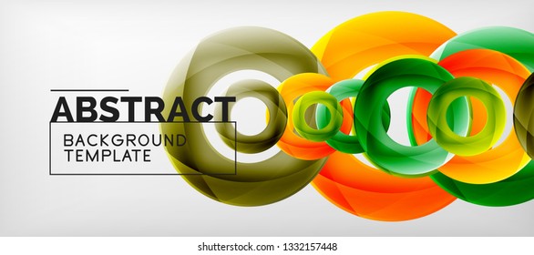 Volando círculos de fondo abstracto geométrico, ilustración vectorial