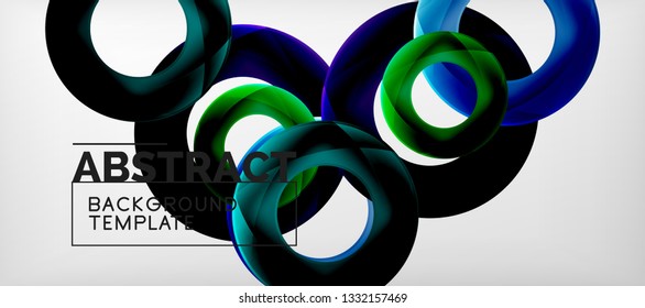 Volando círculos de fondo abstracto geométrico, ilustración vectorial