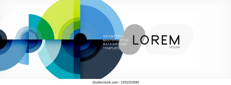 Volando círculos de fondo abstracto geométrico, vector