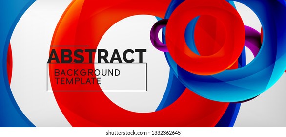 Volando círculos de fondo abstracto geométrico, ilustración vectorial
