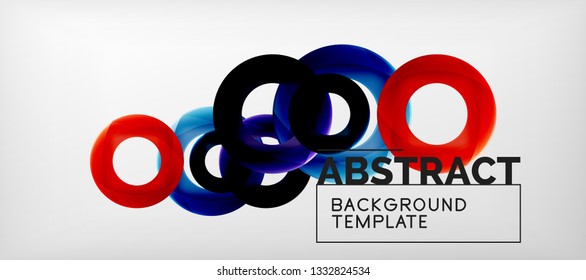 Volando círculos de fondo abstracto geométrico, ilustración vectorial