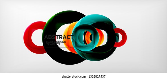 Volando círculos de fondo abstracto geométrico, ilustración vectorial
