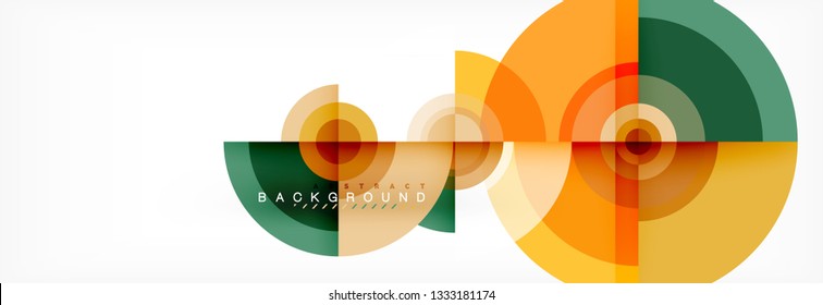 Volando círculos de fondo abstracto geométrico, vector