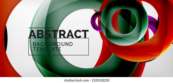 Volando círculos de fondo abstracto geométrico, ilustración vectorial