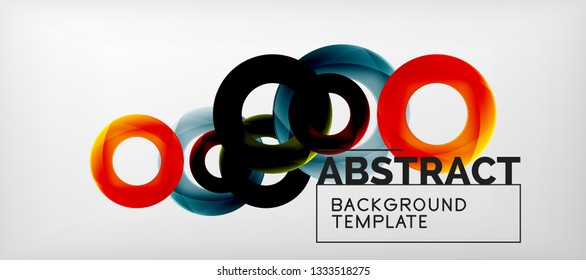 Círculos voadores abstrato geométrico plano de fundo, ilustração vetorial