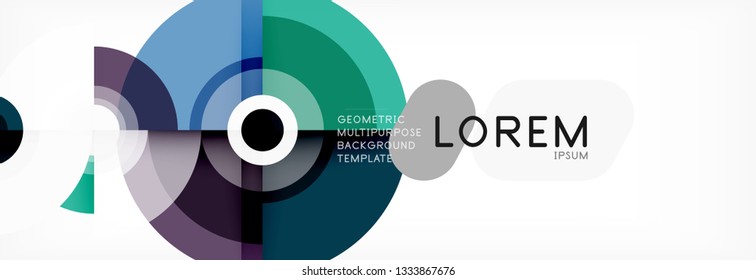 Volando círculos de fondo abstracto geométrico, vector