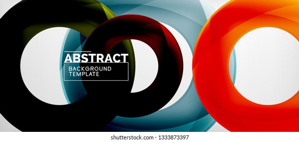 Volando círculos de fondo abstracto geométrico, ilustración vectorial
