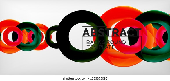 Volando círculos de fondo abstracto geométrico, ilustración vectorial
