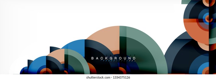Volando círculos de fondo abstracto geométrico, vector