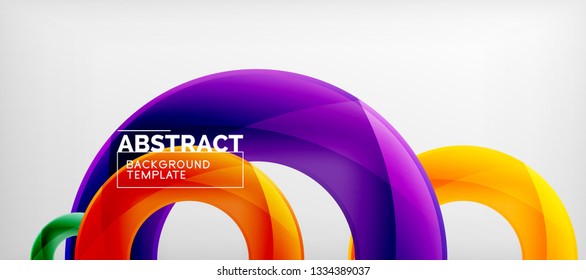 Volando círculos de fondo abstracto geométrico, ilustración vectorial