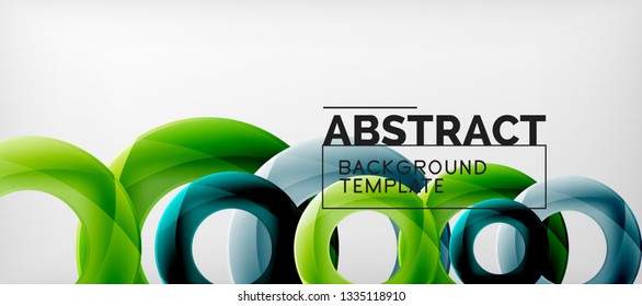 Fliegende Kreise, geometrischer abstrakter Hintergrund, Vektorgrafik