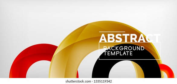 Volando círculos de fondo abstracto geométrico, ilustración vectorial