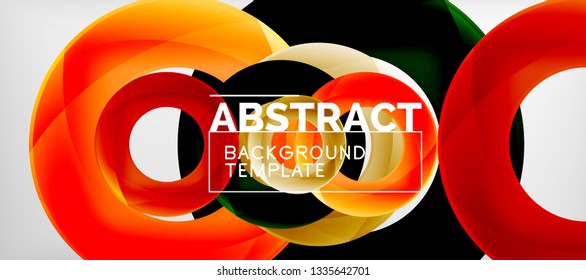 Volando círculos de fondo abstracto geométrico, ilustración vectorial
