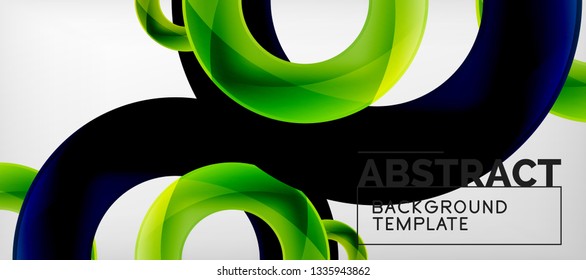 Volando círculos de fondo abstracto geométrico, ilustración vectorial