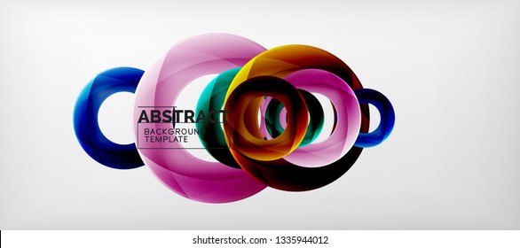 Volando círculos de fondo abstracto geométrico, ilustración vectorial