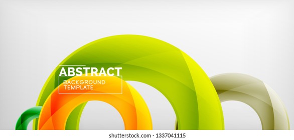 Volando círculos de fondo abstracto geométrico, ilustración vectorial