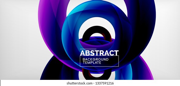 Volando círculos de fondo abstracto geométrico, ilustración vectorial