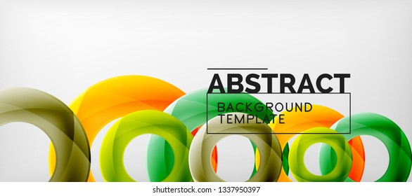 Círculos voadores abstrato geométrico plano de fundo, ilustração vetorial