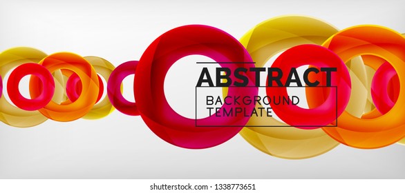 Volando círculos de fondo abstracto geométrico, ilustración vectorial