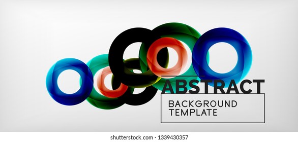 Volando círculos de fondo abstracto geométrico, ilustración vectorial