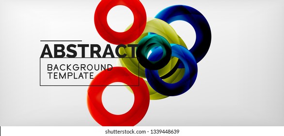Volando círculos de fondo abstracto geométrico, ilustración vectorial