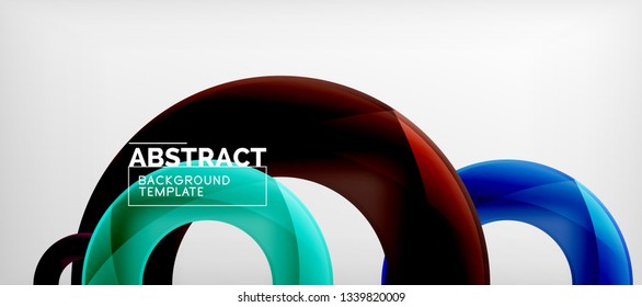 Volando círculos de fondo abstracto geométrico, ilustración vectorial