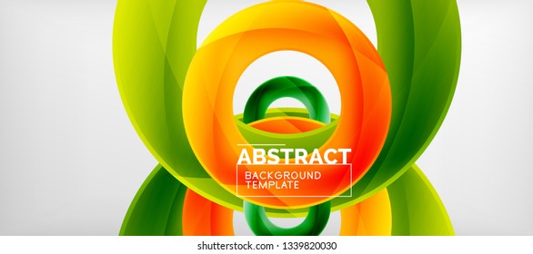 Volando círculos de fondo abstracto geométrico, ilustración vectorial