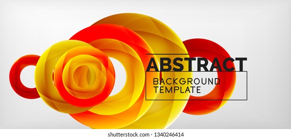 Círculos voadores abstrato geométrico plano de fundo, ilustração vetorial