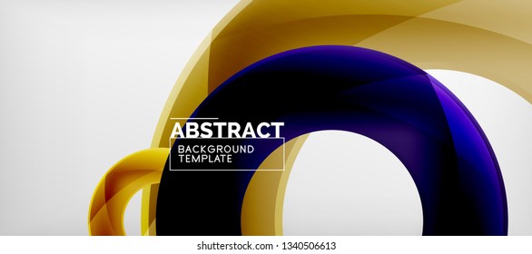 Fliegende Kreise, geometrischer abstrakter Hintergrund, Vektorgrafik