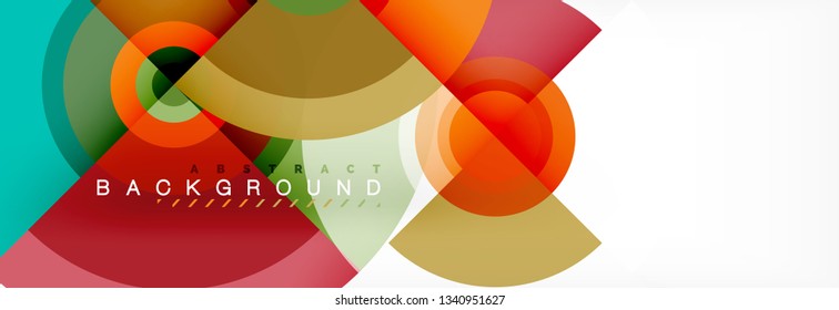 Volando círculos de fondo abstracto geométrico, vector